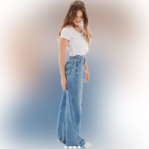 American Eagle Outfitters Light Blue Wide Leg Jeans